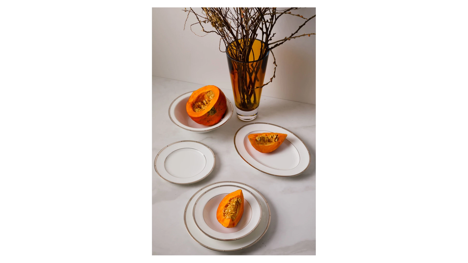 Сервиз столовый Noritake Рочель, золотой кант на 6 персон 20 предметов