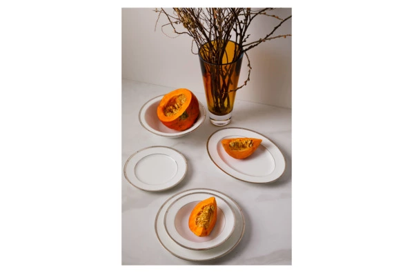 Сервиз столовый Noritake Рочель, золотой кант на 6 персон 20 предметов