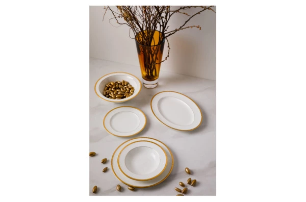 Сервиз столовый Noritake Рочель, золотой кант на 6 персон 20 предметов