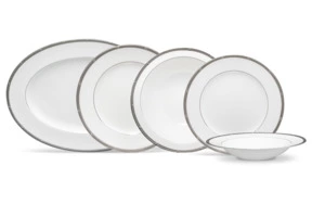 Сервиз столовый Noritake Рочель, платиновый кант на 6 персон 20 предметов, фарфор