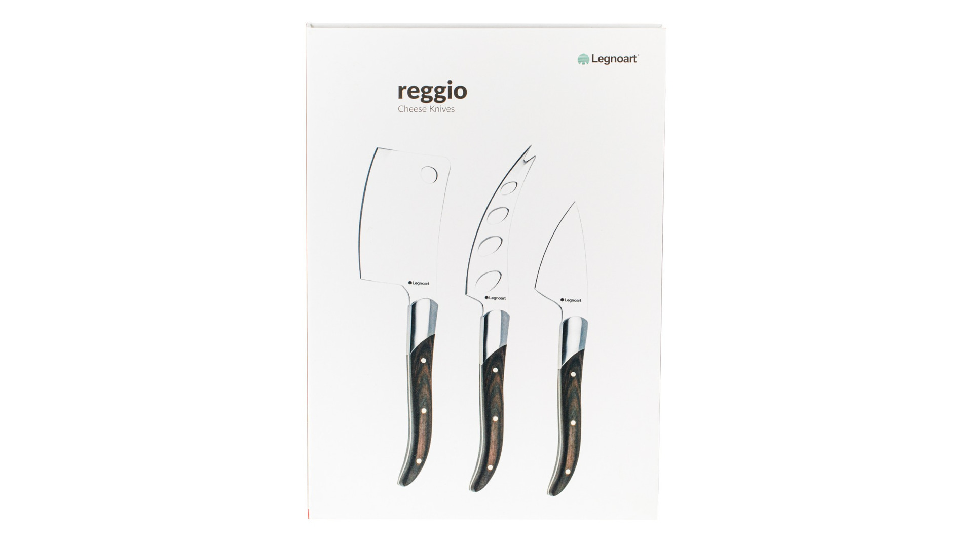 Набор ножей для сыра Legnoart Reggio, 3 предмета, японская сталь, ручки из темного дерева, п/у