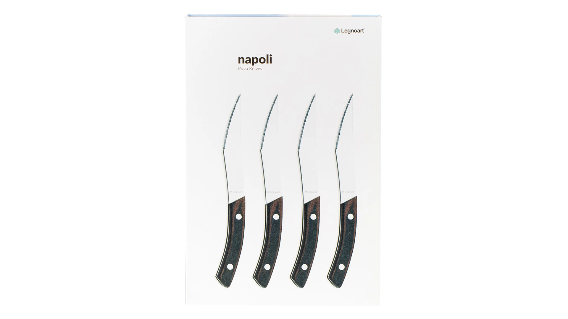Набор ножей для стейка и пиццы Legnoart Napoli, 4 шт, ручка из светлого дерева, п/к