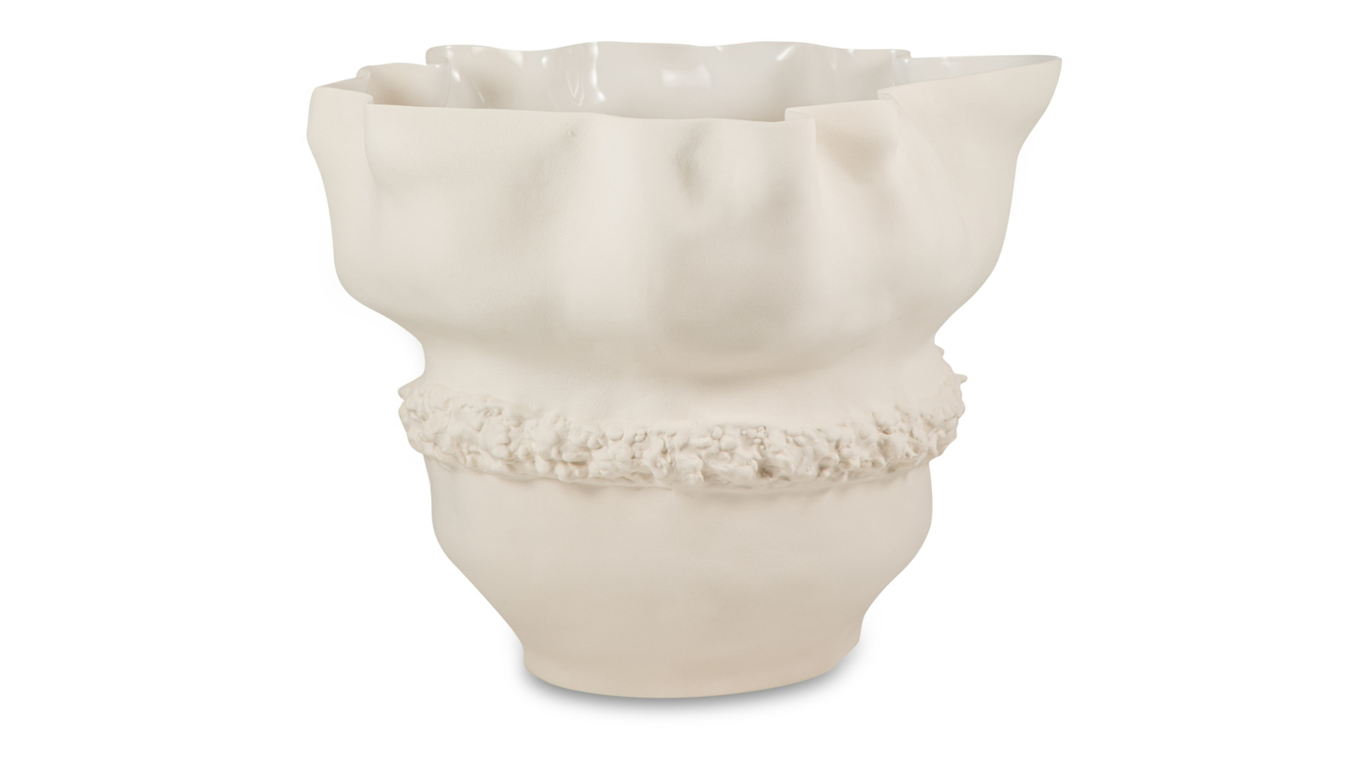 Ваза Levadnaja Ceramics Тишина 33 см, белая