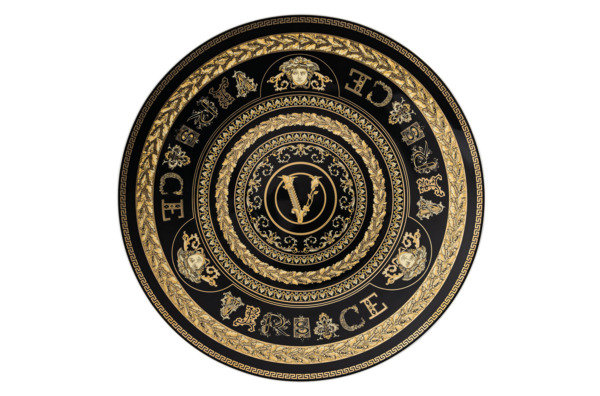 Тарелка подстановочная Rosenthal Versace Virtus Gala 33 см, черная, фарфор