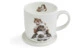 Кружка с подставкой Royal Worcester Забавная фауна Свинка посередке 310 мл, фарфор костяной, п/к