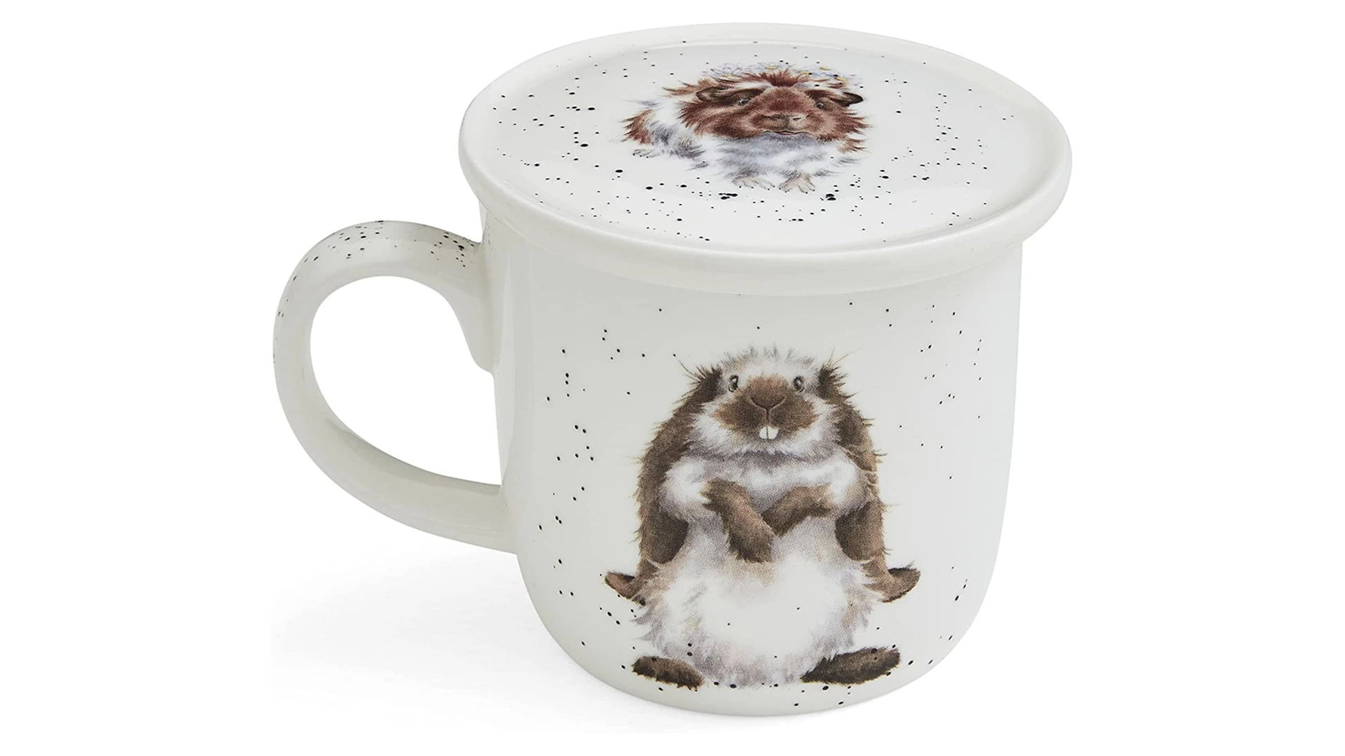 Кружка с подставкой Royal Worcester Забавная фауна Свинка посередке 310 мл, фарфор костяной, п/к