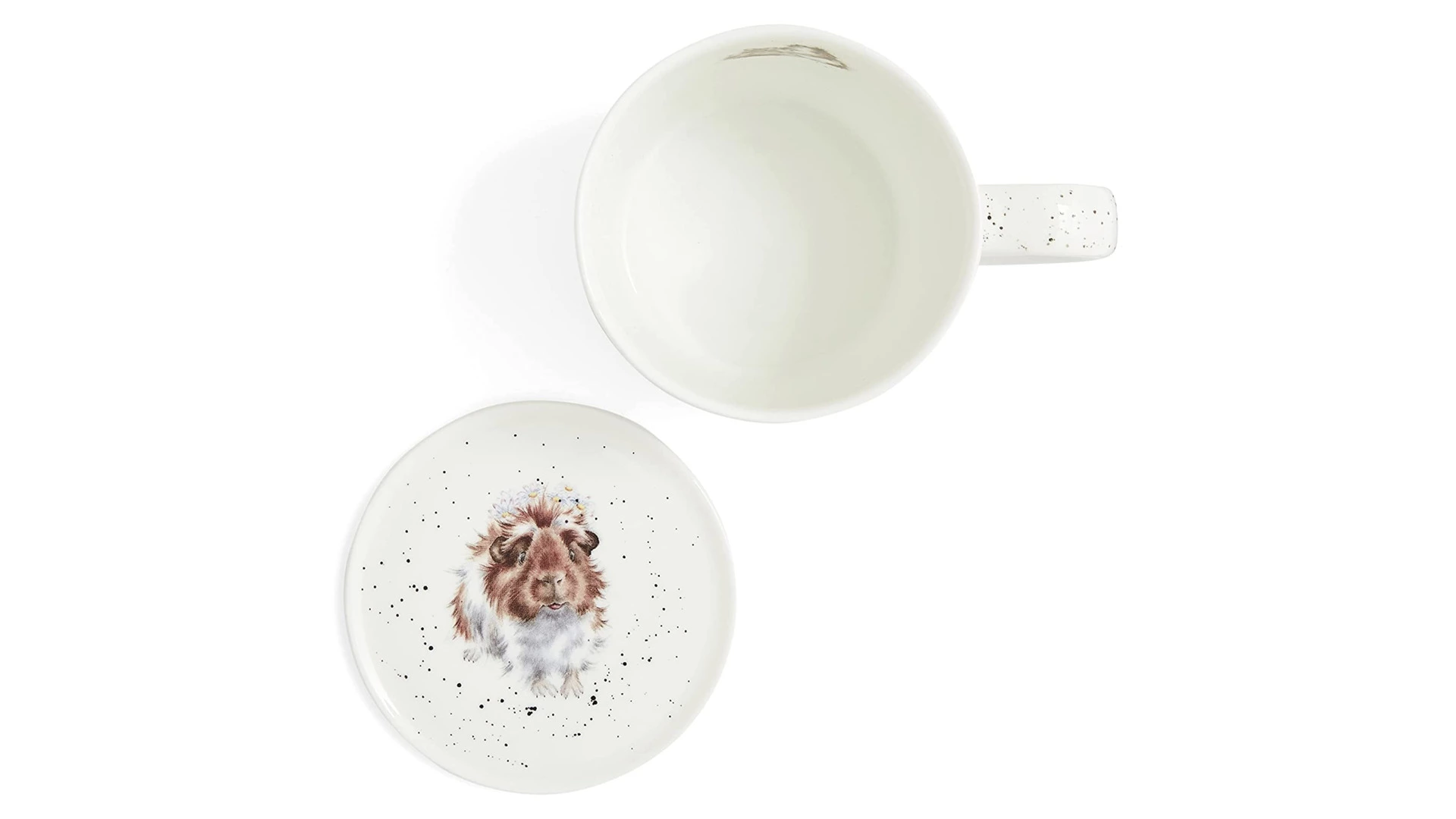 Кружка с подставкой Royal Worcester Забавная фауна Свинка посередке 310 мл, фарфор костяной, п/к