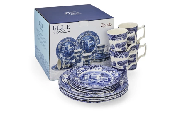 Сервиз чайно-столовый Spode Голубая Италия на 4 персоны 12 предметов, фаянс, п/к