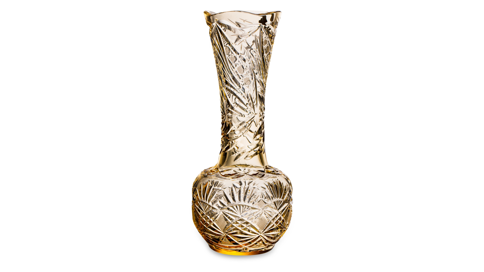 Ваза для цветов ГХЗ Лампа Аладдина 24,9 см, хрусталь, янтарная