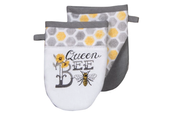 Варежка-прихватка Kay Dee Designs Пчелы 14х19 см, с вышивкой, хлопок
