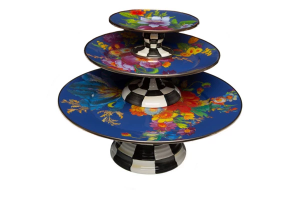 Блюдо на ножке Mackenzie-Childs Flower Market 20 см, сталь нержавеющая