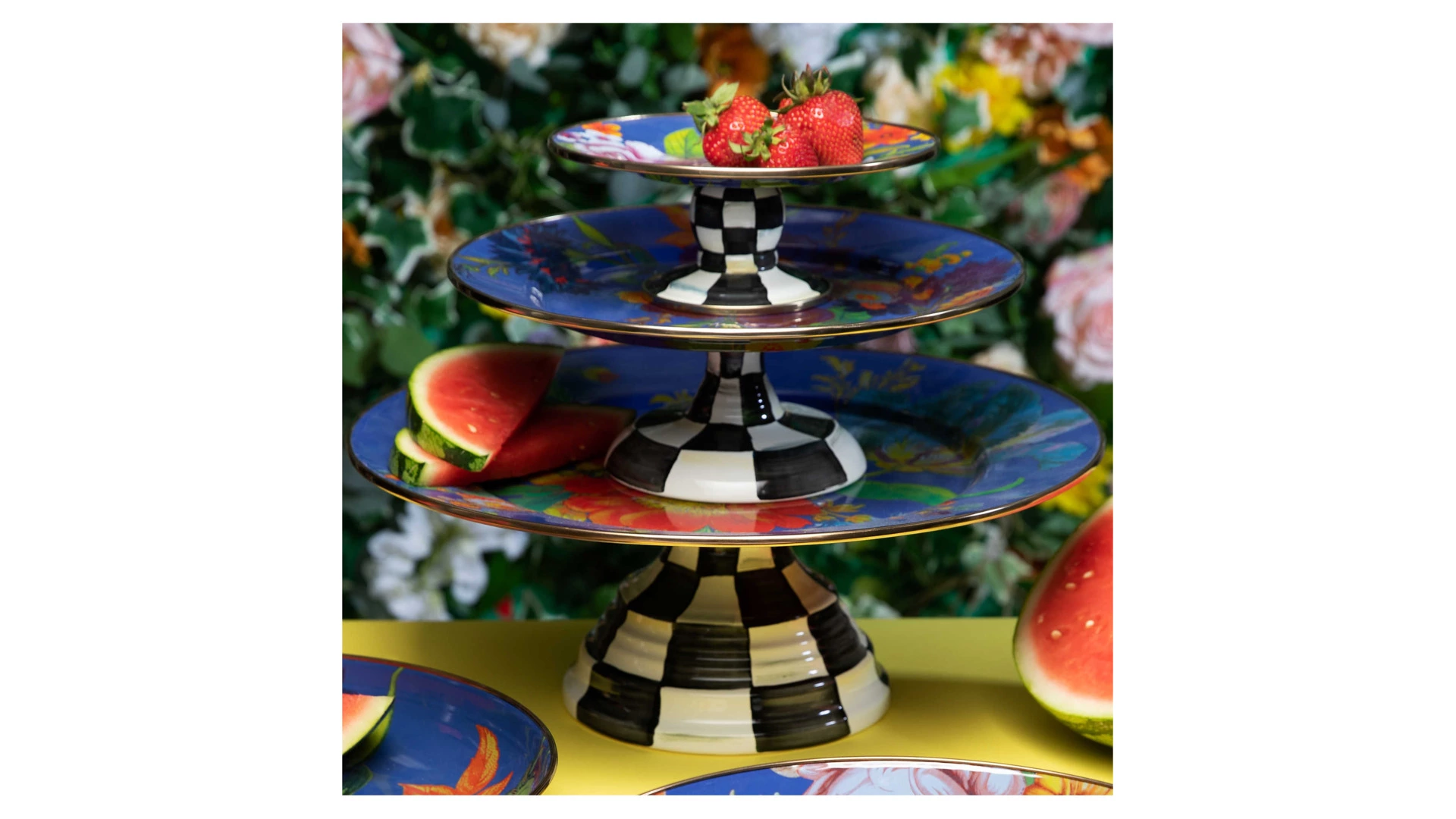 Блюдо на ножке Mackenzie-Childs Flower Market 20 см, сталь нержавеющая