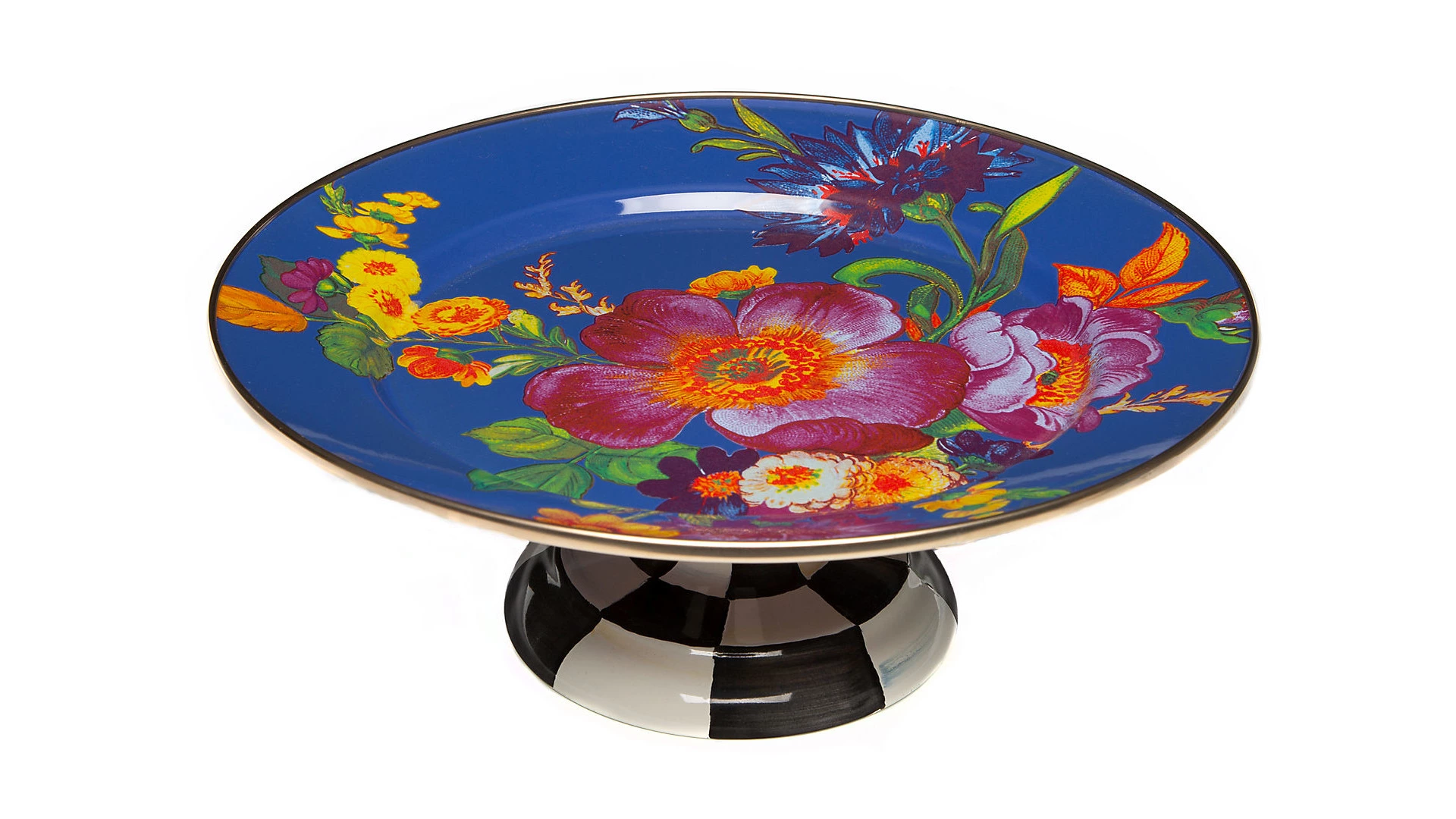 Блюдо на ножке Mackenzie-Childs Flower Market 30 см, сталь нержавеющая