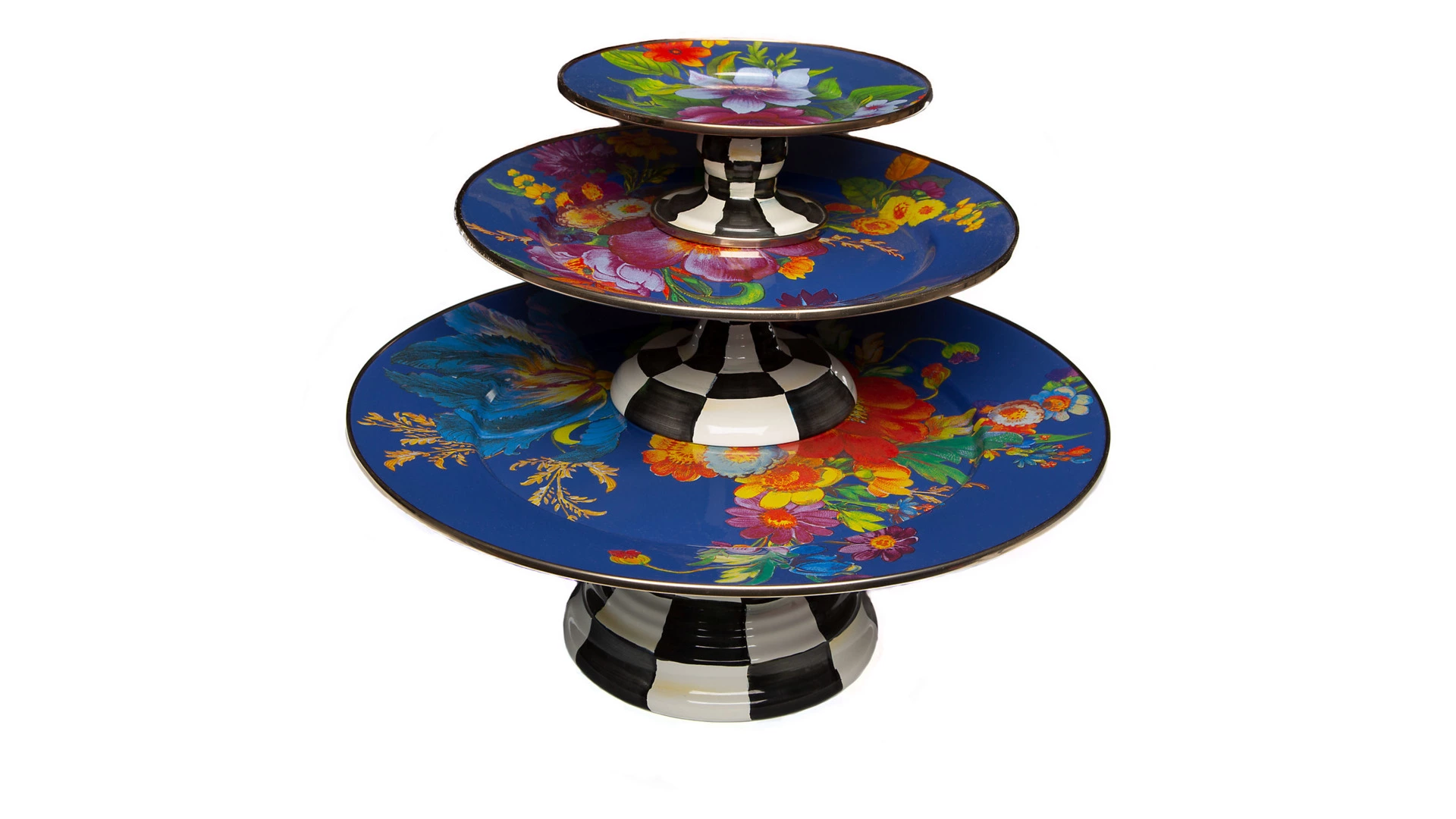 Блюдо на ножке Mackenzie-Childs Flower Market 30 см, сталь нержавеющая