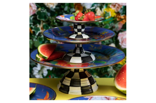 Блюдо на ножке Mackenzie-Childs Flower Market 30 см, сталь нержавеющая