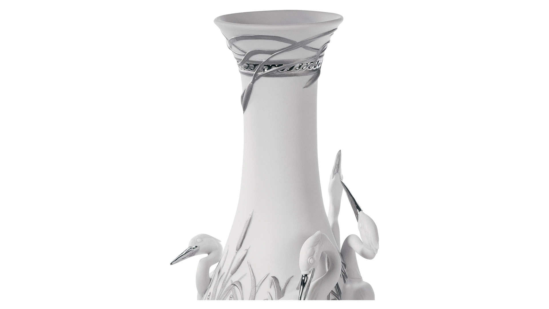 Ваза Lladro Царство цапель 35х17 см, фарфор