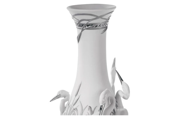 Ваза Lladro Царство цапель 35х17 см, фарфор
