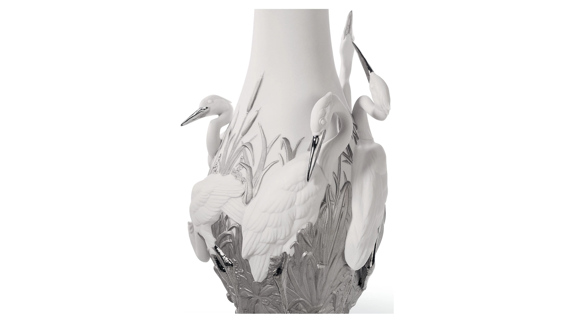 Ваза Lladro Царство цапель 35х17 см, фарфор