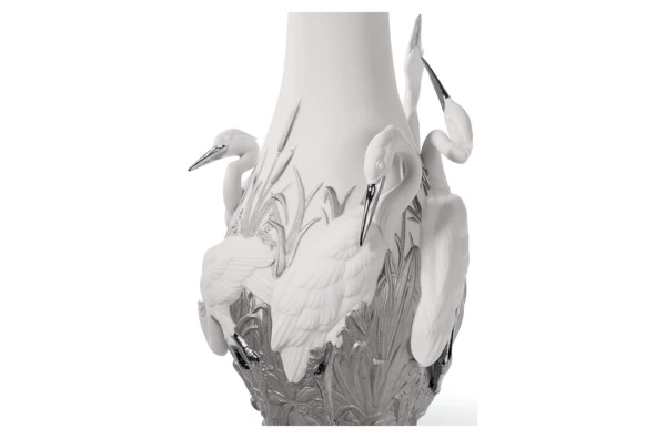 Ваза Lladro Царство цапель 35х17 см, фарфор