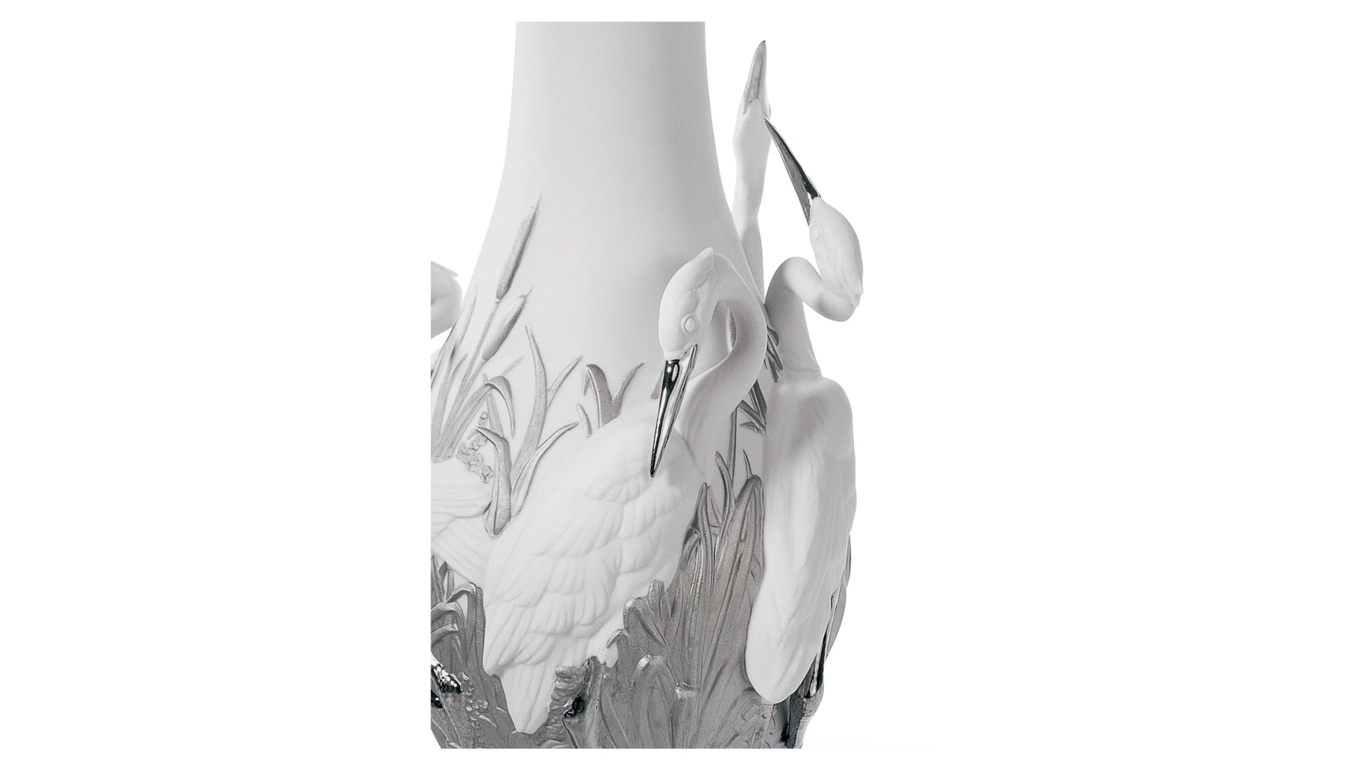 Ваза Lladro Царство цапель 35х17 см, фарфор