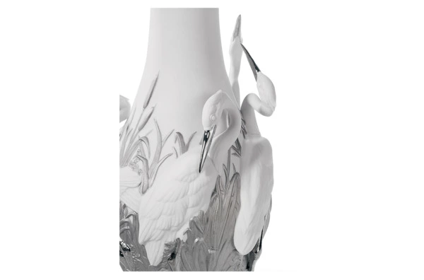 Ваза Lladro Царство цапель 35х17 см, фарфор