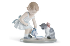 Фигурка Lladro Завтрак для котенка 20х17 см, фарфор