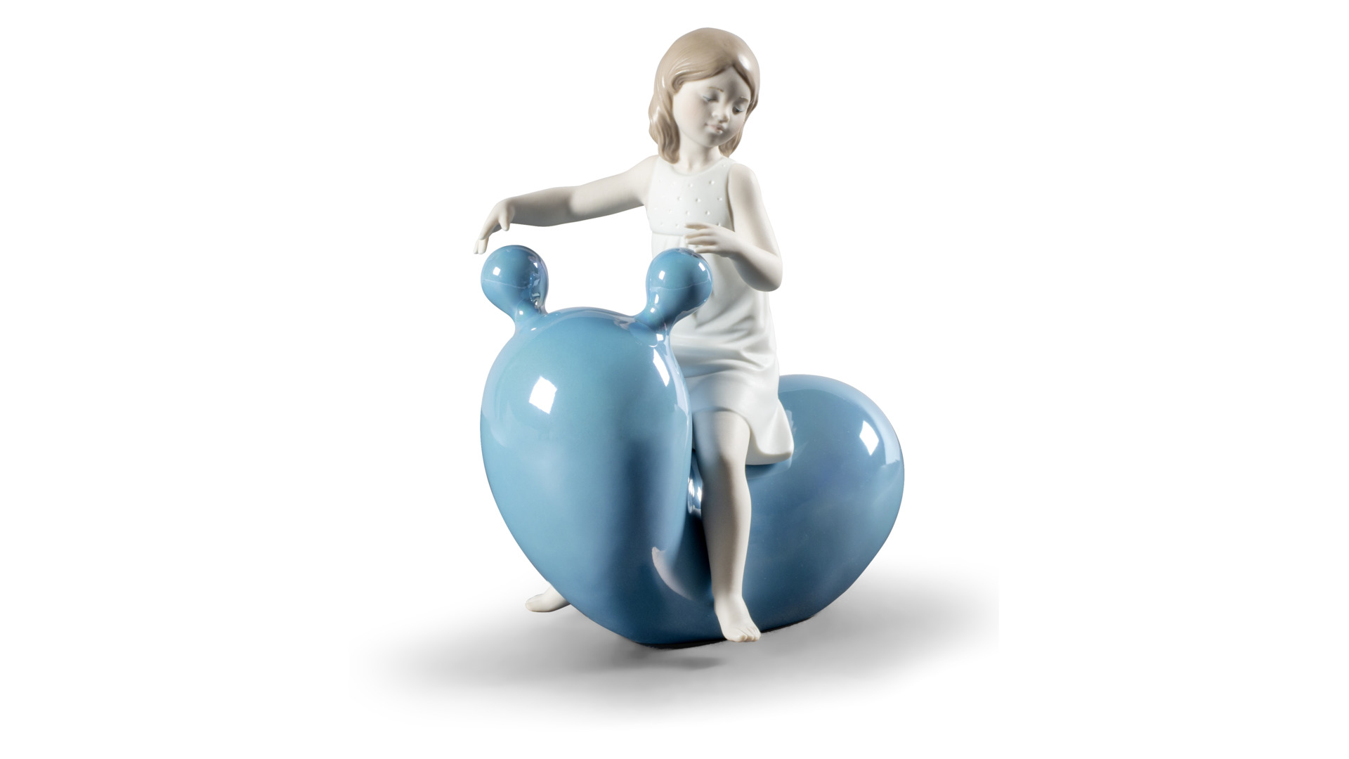 Фигурка Lladro Покачаюсь 15х21 см, фарфор, голубая