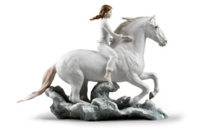Фигурка Lladro Верхом вдоль берега моря  48х36 см, фарфор