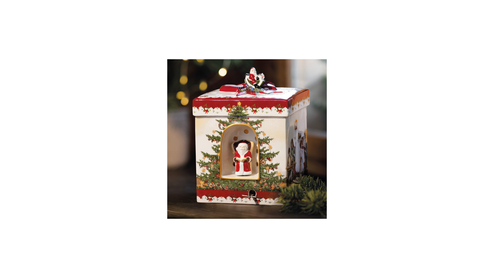 Музыкальная шкатулка Villeroy&Boch Christmas Toys Дети 17х17 см, круглая, фарфор