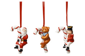 Набор елочных игрушек Villeroy&Boch Nostalgic Ornaments Санта, Медверь и Щелкунчик с карамельной