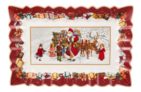 Блюдо прямоугольное Villeroy&Boch Toy's Fantasy Санта с детьми 24,63х36,57 см, фарфор