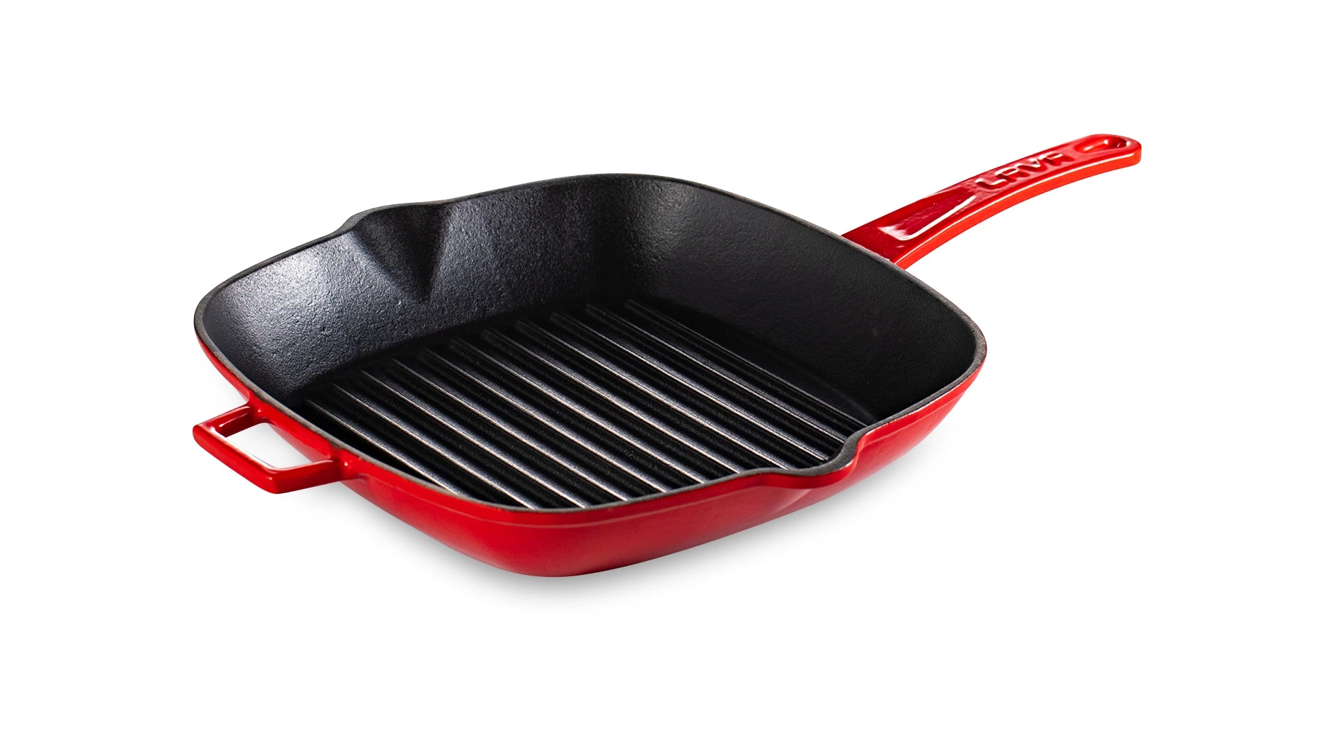 Сковорода-гриль квадратная LAVA 26 см, 1,85 л, чугун, красная