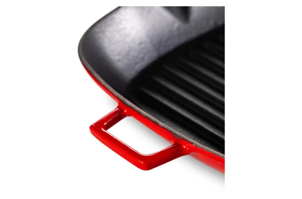 Сковорода-гриль квадратная LAVA 26 см, 1,85 л, чугун, красная