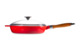 Сковорода с крышкой LAVA d28 см, 2,8 л, съемная деревянная ручка, чугун, красная
