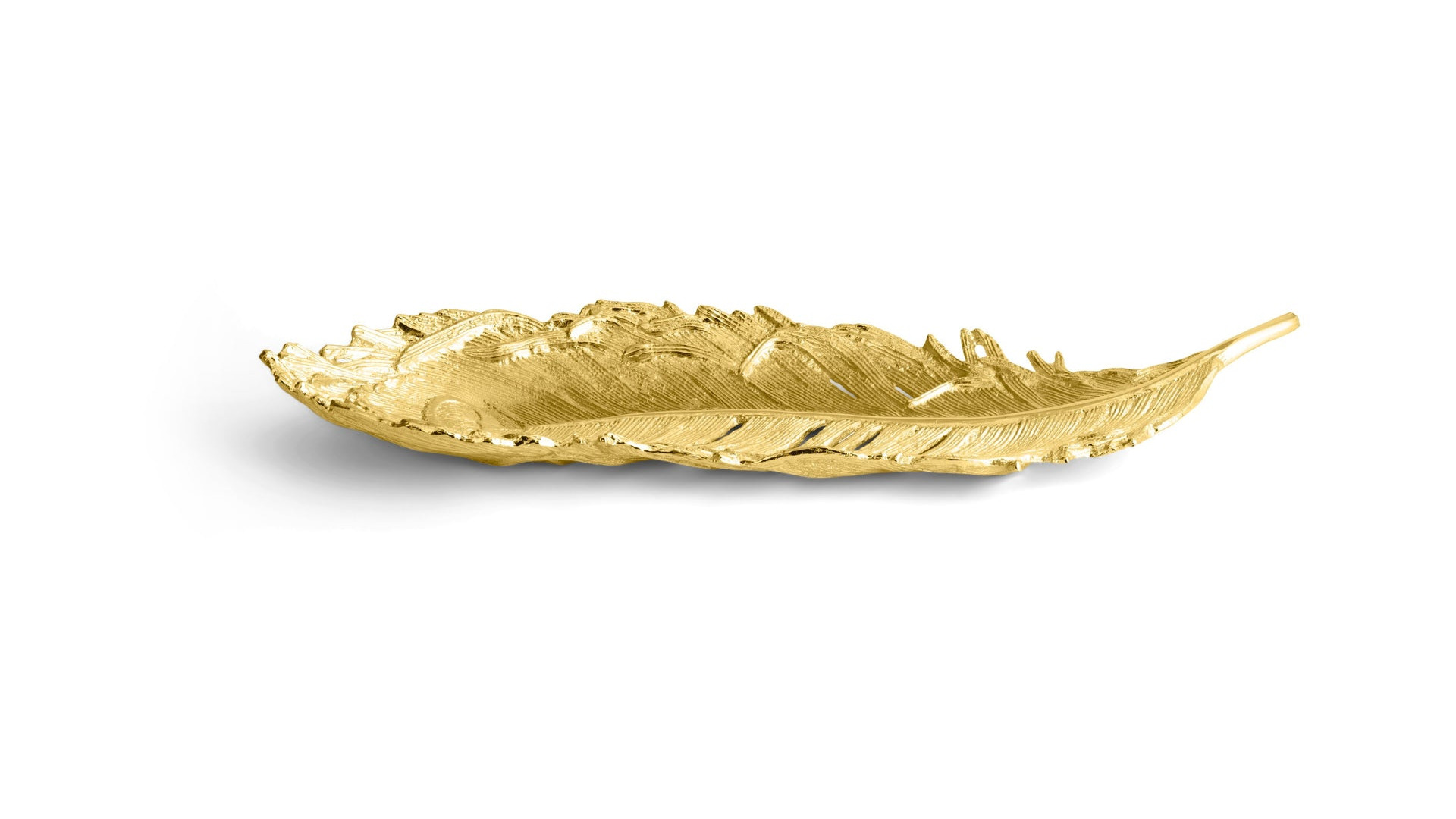 Блюдо Michael Aram Перья 42 см, сталь нержавеющая, золотистое