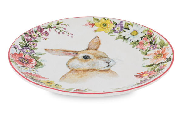 Тарелка закусочная  Certified Int Весенний сад Кролик, взгляд направо 22 см, керамика