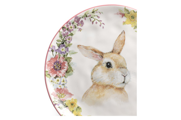 Тарелка закусочная  Certified Int Весенний сад Кролик, взгляд направо 22 см, керамика