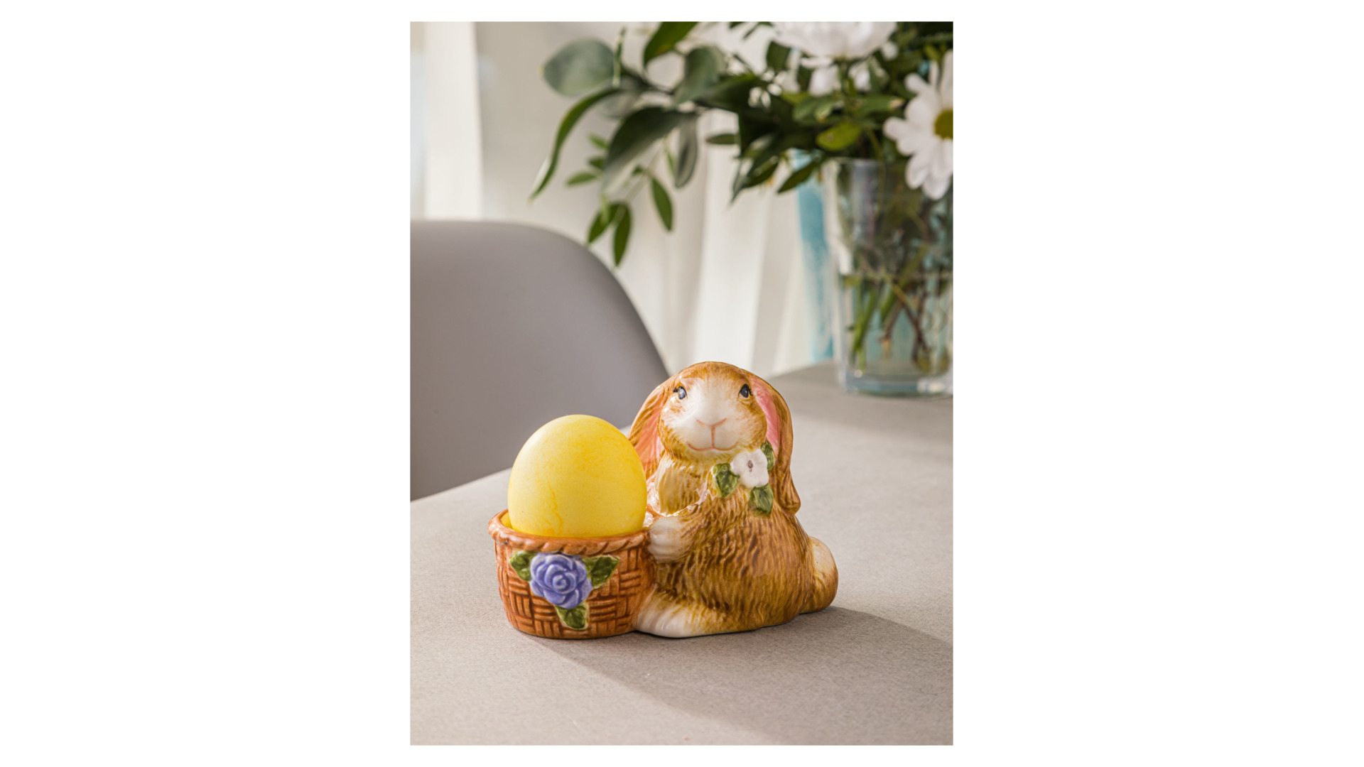 Подставка для яиц 3D Certified Int Весенний сад Кролик 8 см, керамика