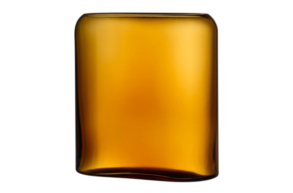 Ваза прямоугольная Nude Glass Слои 27,6 см, стекло хрустальное, янтарная