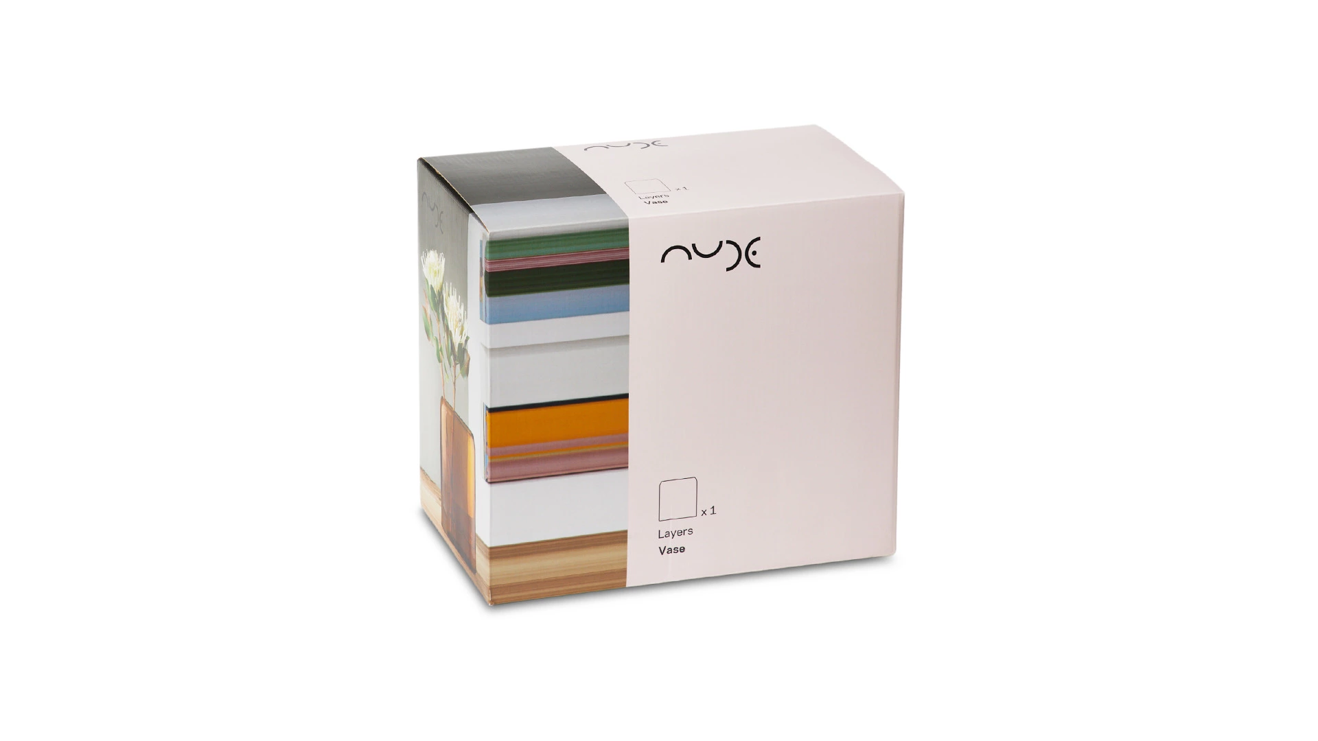 Ваза прямоугольная Nude Glass Слои 27,6 см, стекло хрустальное, синяя