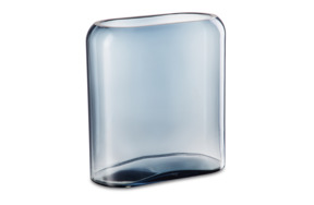 Ваза прямоугольная Nude Glass Слои 27,6 см, хрусталь, голубая