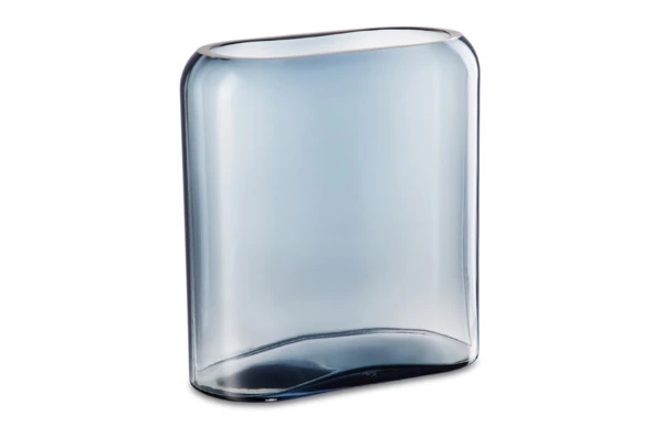 Ваза прямоугольная Nude Glass Слои 27,6 см, стекло хрустальное, синяя