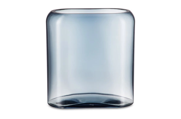 Ваза прямоугольная Nude Glass Слои 27,6 см, стекло хрустальное, синяя