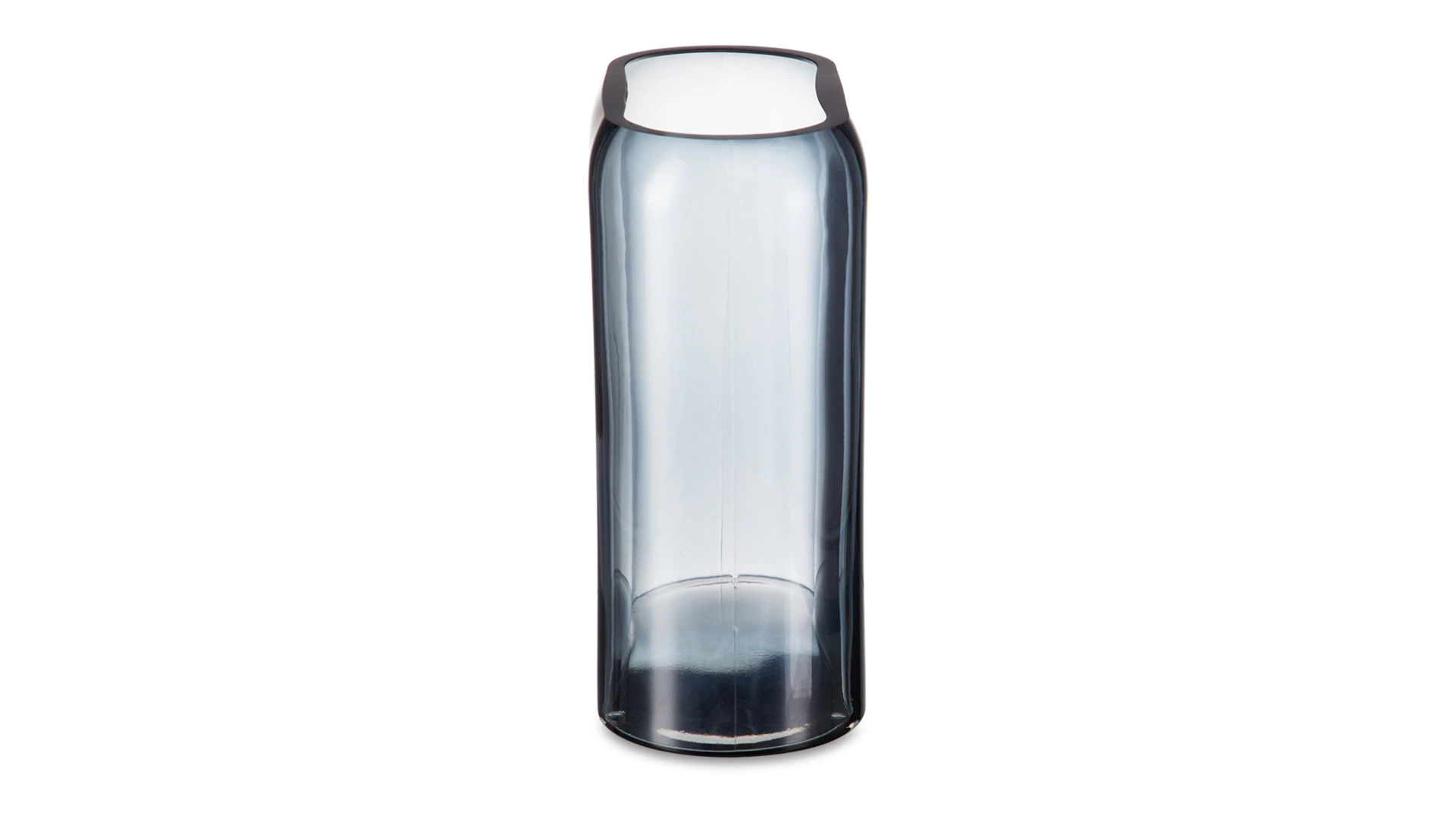 Ваза прямоугольная Nude Glass Слои 27,6 см, стекло хрустальное, синяя