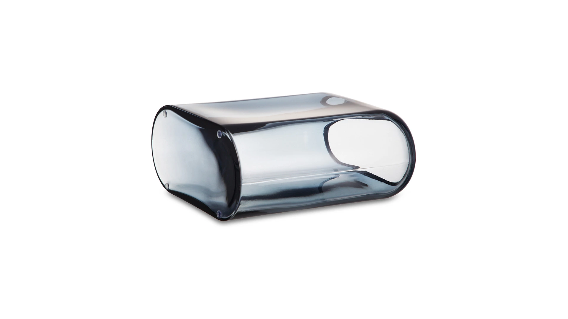 Ваза прямоугольная Nude Glass Слои 27,6 см, стекло хрустальное, синяя
