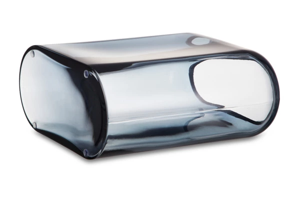 Ваза прямоугольная Nude Glass Слои 27,6 см, стекло хрустальное, синяя