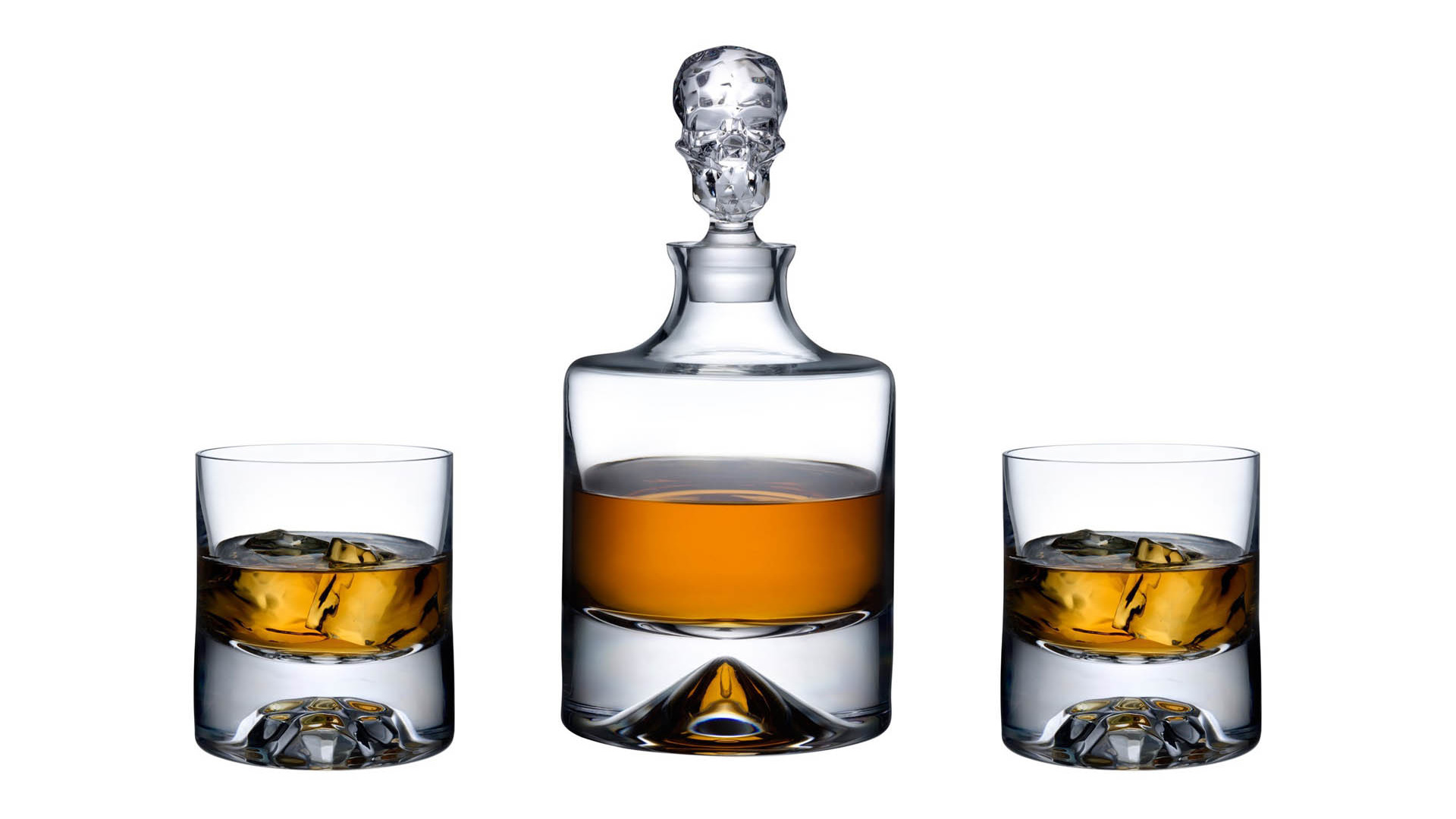 Набор из графина и 2 стаканов для виски Nude Glass Тень 1,25 л, 350 мл, хрусталь