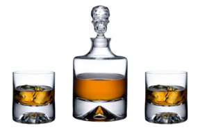 Набор из графина и 2 стаканов для виски Nude Glass Тень 1,25 л, 0,35 мл, хрусталь