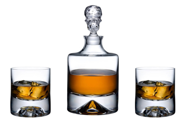 Набор из графина и 2 стаканов для виски Nude Glass Тень 1,25 л, 350 мл, хрусталь