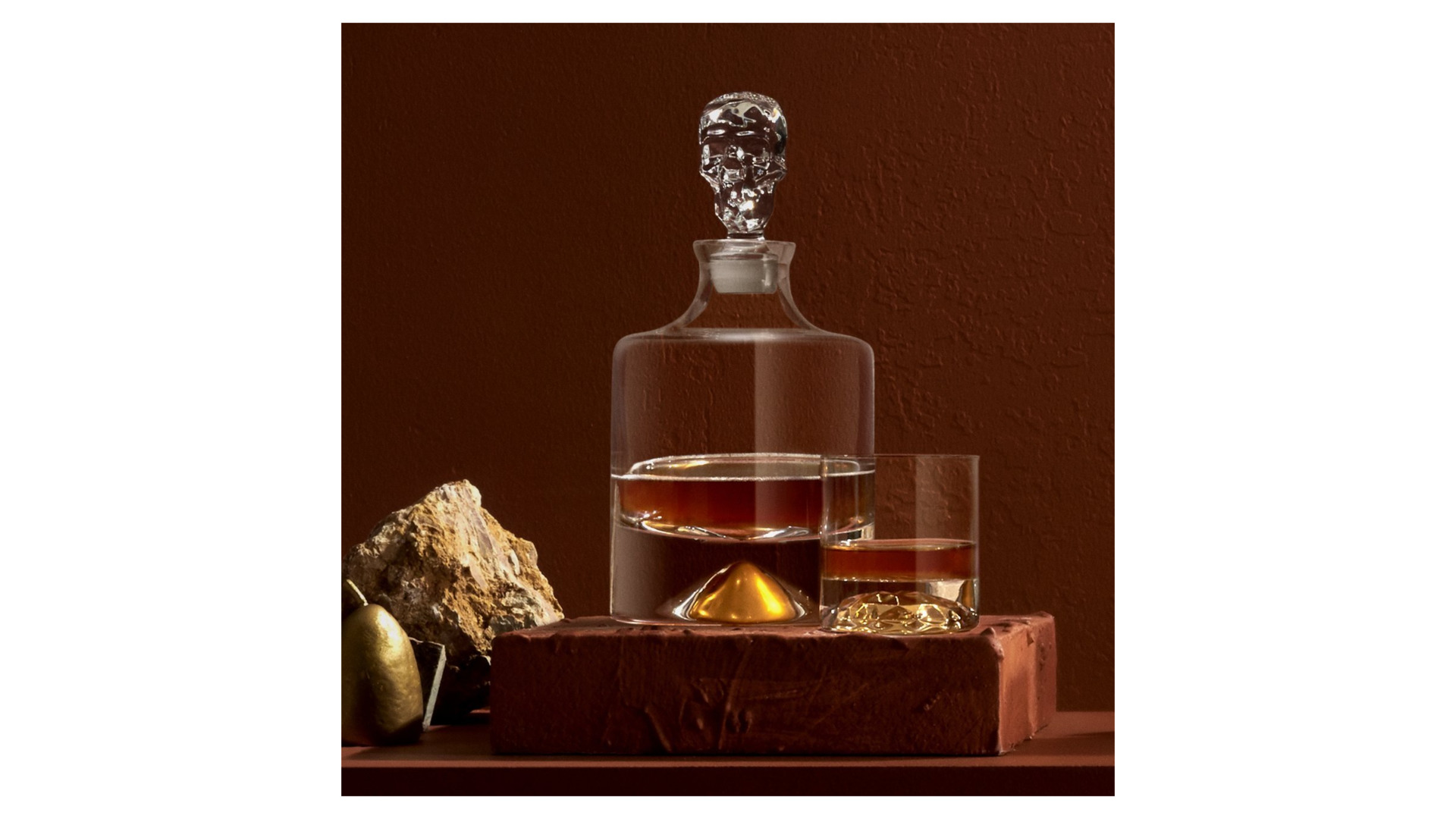 Набор из графина и 2 стаканов для виски Nude Glass Тень 1,25 л, 350 мл, хрусталь